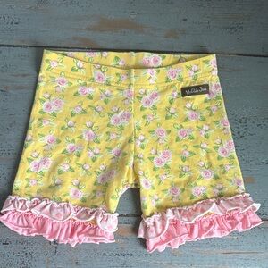 Matilda Jane Floral Yellow Shorts with Pink Trim